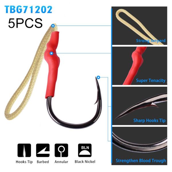 5pcs high carbon steel assist hooks jigging fishing hook with line carp offset single bait jig worm fishhook
5pcs high carbon steel assist hooks jigging fishing hook with line carp offset single bait jig worm fishhook