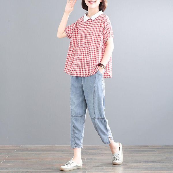 pants suits 2021 loose plus size sets plaid short sleeve and casual fashion jeans suit female summer jogging femme y911 women's two pie, White
pants suits 2021 loose plus size sets plaid short sleeve and casual fashion jeans suit female summer jogging femme y911 women's two pie, White