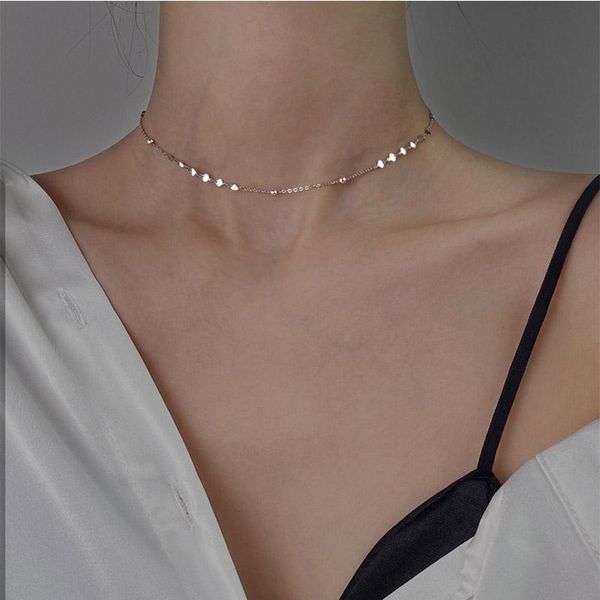 chains sterling silver peach heart choker necklace clavicle chain short for women fine jewelry brithday gift
chains sterling silver peach heart choker necklace clavicle chain short for women fine jewelry brithday gift