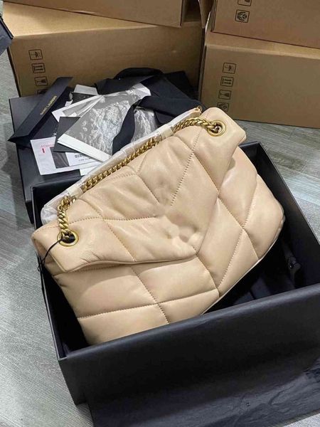 loulou original puffer leather apricot chain cloud bag