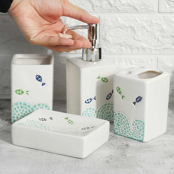 bath accessory set 4pcs ceramic bathroom soap dispenser dish pump bottle mouthwash cup toothbrush holder home el washing tools
bath accessory set 4pcs ceramic bathroom soap dispenser dish pump bottle mouthwash cup toothbrush holder home el washing tools