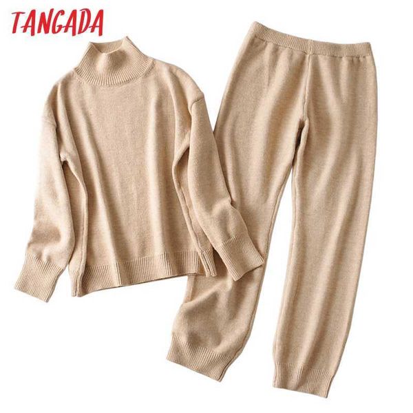 tangada autumn winter women thick soft knit suit 2 pieces sets turtleneck pullovers long knitted pants knitted suits ai29 210609, White
tangada autumn winter women thick soft knit suit 2 pieces sets turtleneck pullovers long knitted pants knitted suits ai29 210609, White
