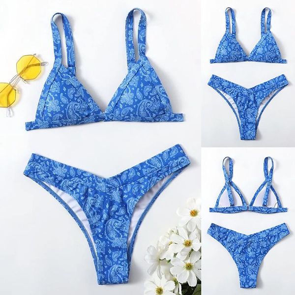 women's swimwear blue vintage printed split bikini swimsuit spa beach two piece ba nianadores mujer 2021, White;black
women's swimwear blue vintage printed split bikini swimsuit spa beach two piece ba nianadores mujer 2021, White;black