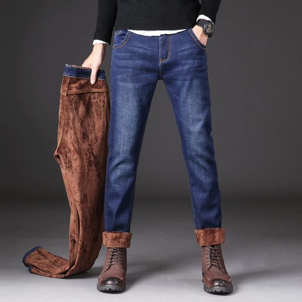 men's jeans winter thermal warm flannel stretch mens 2021 brand thick fleece pants straight flocking denim trousers jean, Blue
men's jeans winter thermal warm flannel stretch mens 2021 brand thick fleece pants straight flocking denim trousers jean, Blue