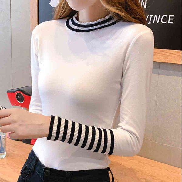 women's t-shirt shintimes striped woman tshirts autumn korean t women patchwork long sleeve slim womens clothing tee femme v9, White
women's t-shirt shintimes striped woman tshirts autumn korean t women patchwork long sleeve slim womens clothing tee femme v9, White