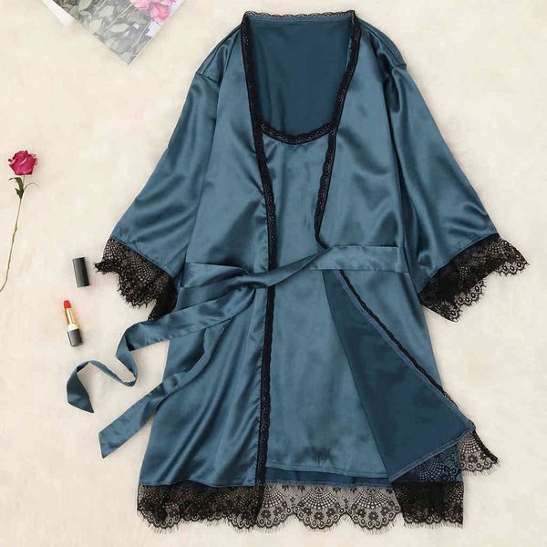 cosplay costumes simulation suspender women's night home nightgown four piece silk pajamas summer, Black
cosplay costumes simulation suspender women's night home nightgown four piece silk pajamas summer, Black