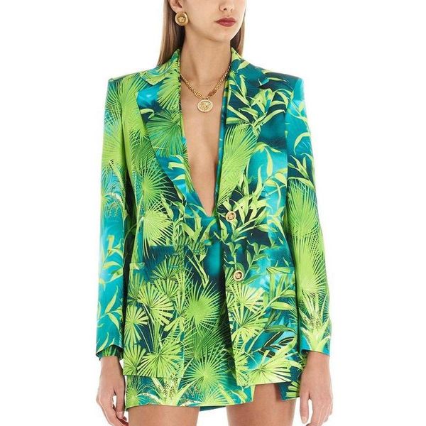 women's two piece pants 2021 baroque holiday style green plant leaf print casual suit jacket + leggings, White
women's two piece pants 2021 baroque holiday style green plant leaf print casual suit jacket + leggings, White