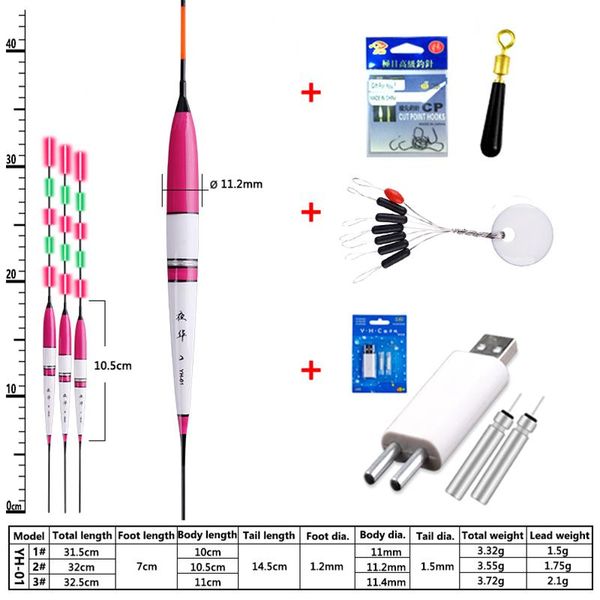 1piece electric fishing floats+gift rechargeable battery set+space beans+float holder+fishing hooks night luminous balsa floats accessories
1piece electric fishing floats+gift rechargeable battery set+space beans+float holder+fishing hooks night luminous balsa floats accessories
