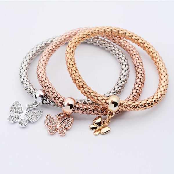 women butterfly shape pendant bangles elastic three-layer three-color bracelet wrist hand chain personality trendy jewelry bangle, Black
women butterfly shape pendant bangles elastic three-layer three-color bracelet wrist hand chain personality trendy jewelry bangle, Black