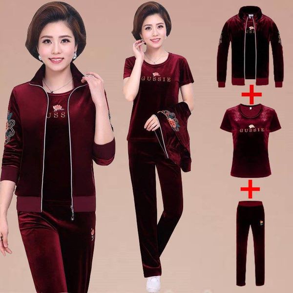 women's two piece pants velvet tracksuit women three set autumn clothes casual velour tracksuits print coat t-shirt suit jogging femme, White
women's two piece pants velvet tracksuit women three set autumn clothes casual velour tracksuits print coat t-shirt suit jogging femme, White