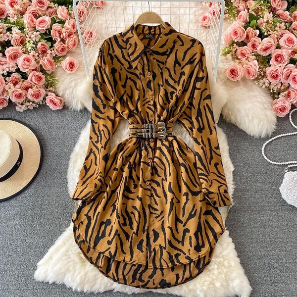 casual dresses women shirt dress 2021 autumn fashion turn down collar long sleeve belted single breasted striped print female, Black;gray
casual dresses women shirt dress 2021 autumn fashion turn down collar long sleeve belted single breasted striped print female, Black;gray