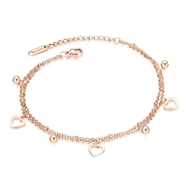 anklets opk double layers ankle bracelet rose gold love heart women beach slipper summer jewelry stainless steel link chain gz095, Red;blue
anklets opk double layers ankle bracelet rose gold love heart women beach slipper summer jewelry stainless steel link chain gz095, Red;blue