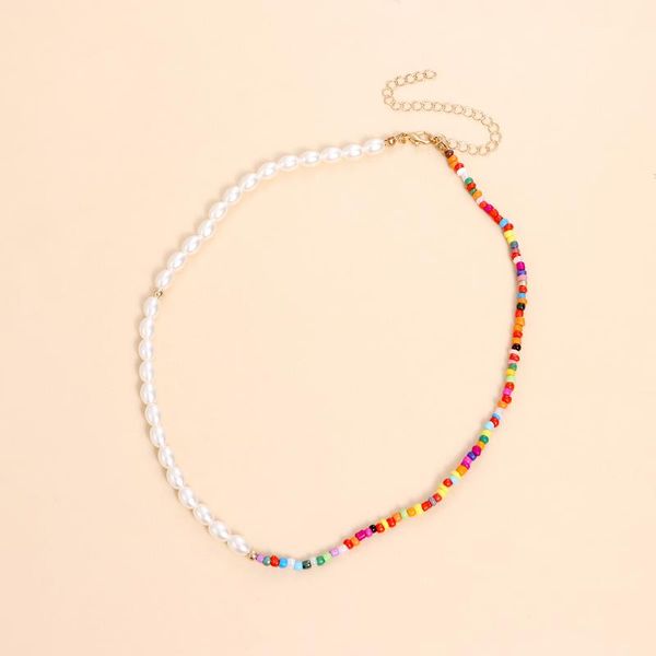 chokers product half pearl side colorful rice bead necklace classic fashion simple short, Golden;silver
chokers product half pearl side colorful rice bead necklace classic fashion simple short, Golden;silver