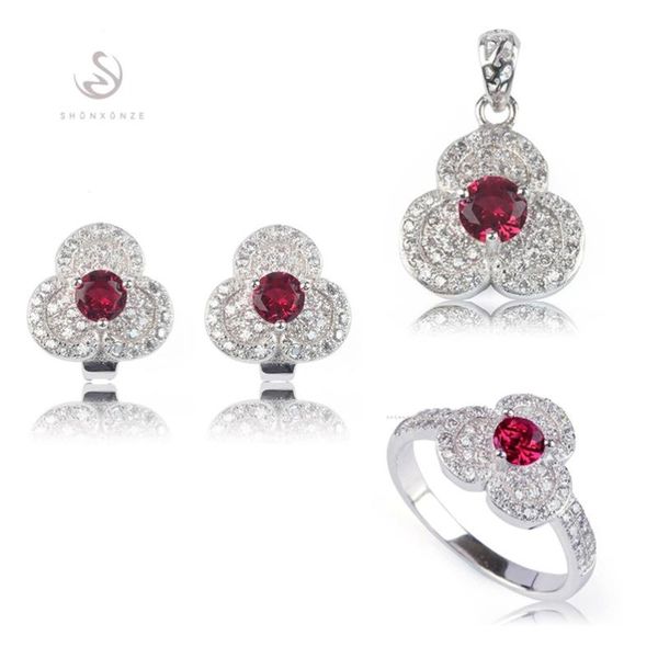 earrings & necklace shunxunze luxury punk jewelry sets women engagement wedding set(ring/earring/pendant) red cubic zirconia rhodium plated, Silver
earrings & necklace shunxunze luxury punk jewelry sets women engagement wedding set(ring/earring/pendant) red cubic zirconia rhodium plated, Silver