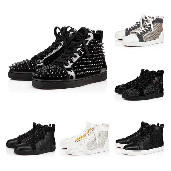 fashion red bottom casual shoes suede studded spikes high flat sneaker men women trainers designer spiked quality shoe with box 35-48, Black
fashion red bottom casual shoes suede studded spikes high flat sneaker men women trainers designer spiked quality shoe with box 35-48, Black