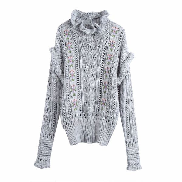 women autumn vintage loose pullovers sweater embroidery floral fashion knitted female elegant street sweaters clothes 210513, White;black
women autumn vintage loose pullovers sweater embroidery floral fashion knitted female elegant street sweaters clothes 210513, White;black