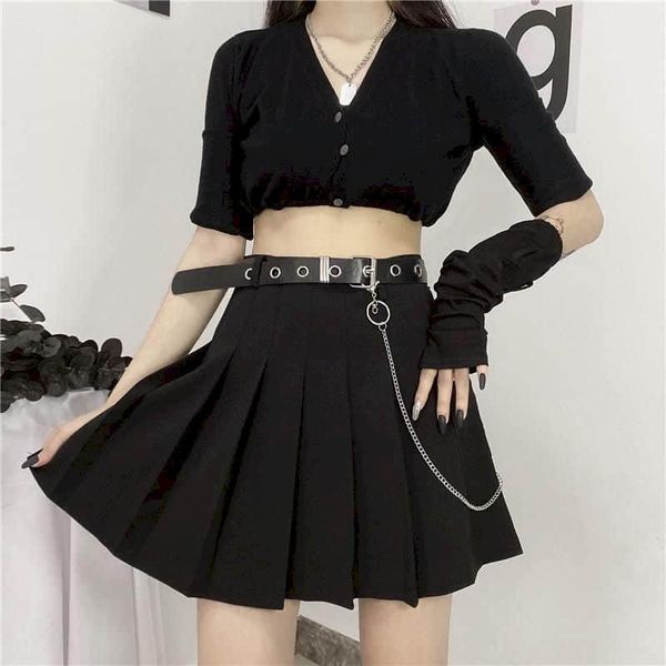 skirts workwear thin summer korean a-line slim pleated short black student skirt women gothic clothes harajuku
skirts workwear thin summer korean a-line slim pleated short black student skirt women gothic clothes harajuku