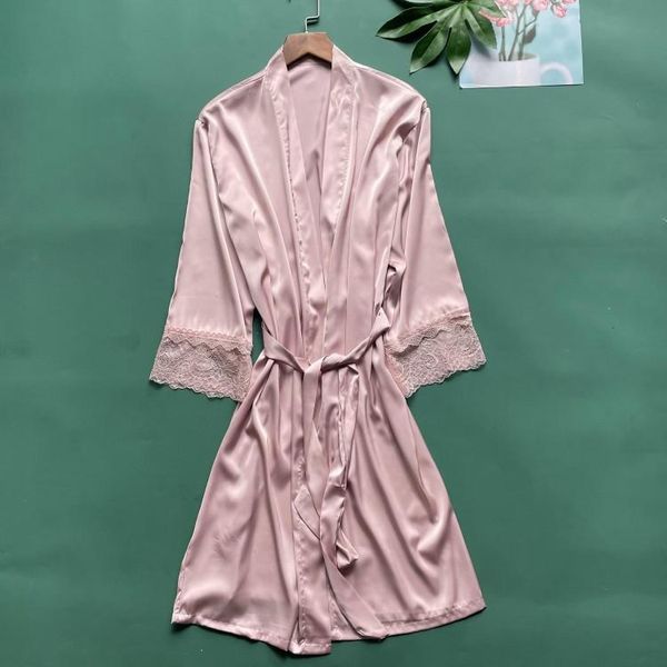 women's sleepwear women satin robe summer kimono gown lace patchwork pink solid bathrobe casual nightwear home dressing, Black;red
women's sleepwear women satin robe summer kimono gown lace patchwork pink solid bathrobe casual nightwear home dressing, Black;red