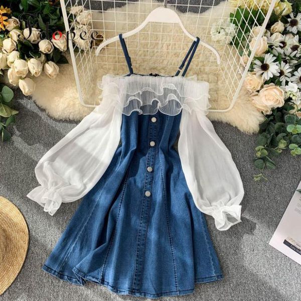 casual dresses elegant dress denim fashion streetwear long sleeve lantern slash neck vestidos splicing lace sling closed, Black;gray
casual dresses elegant dress denim fashion streetwear long sleeve lantern slash neck vestidos splicing lace sling closed, Black;gray