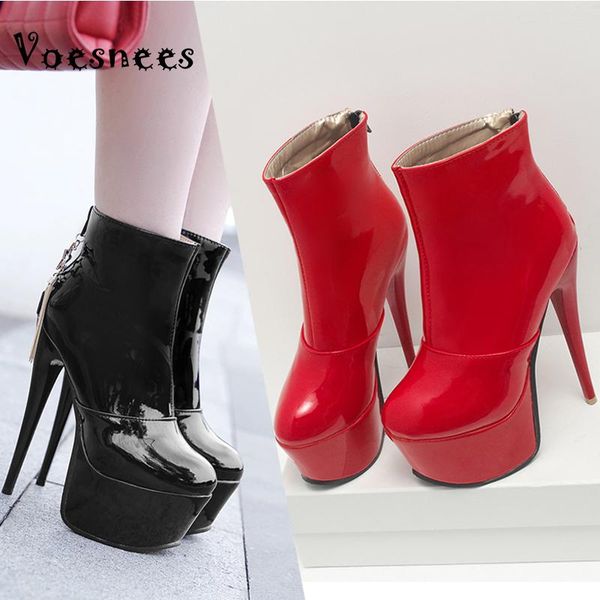 boots voesnees women shoes short 2021 fashion stiletto patent leather super high heels15cm plus size waterproof platform, Black
boots voesnees women shoes short 2021 fashion stiletto patent leather super high heels15cm plus size waterproof platform, Black