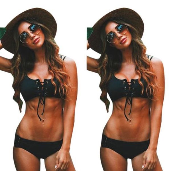 one-piece suits bandage bandeau swimwear two-piece bikini set swimming suit for women solid color lace up padded beachwear maillot de b
one-piece suits bandage bandeau swimwear two-piece bikini set swimming suit for women solid color lace up padded beachwear maillot de b