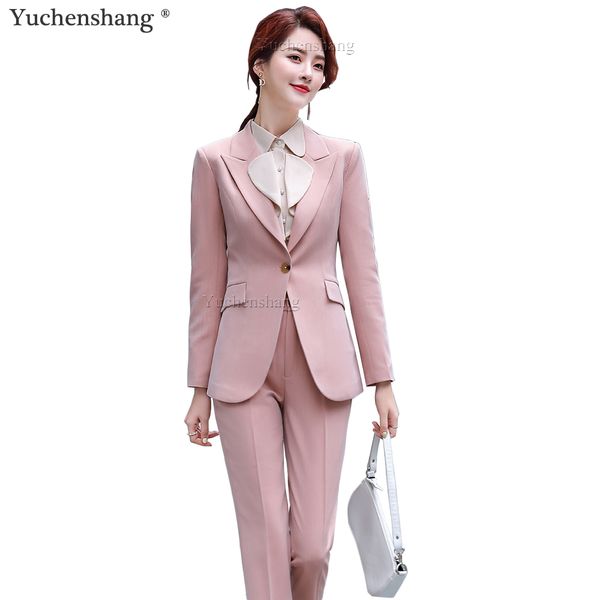 women's suits & blazers women solid pant suit slim business career 2 piece set pink gray black green work wear soft blazer and, White;black
women's suits & blazers women solid pant suit slim business career 2 piece set pink gray black green work wear soft blazer and, White;black