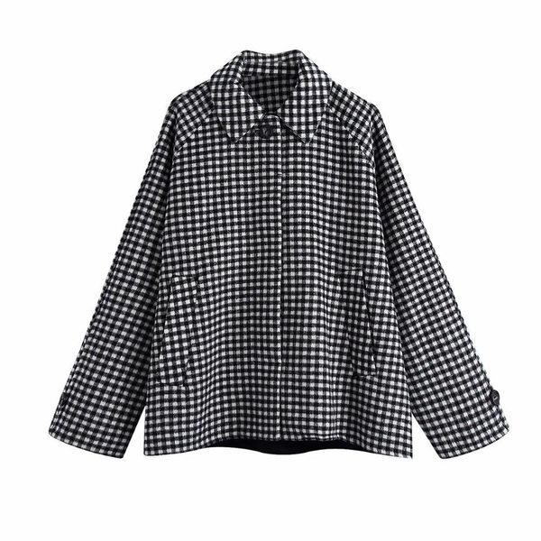 fall winter women jacket checked coat long sleeves thicken warm casual fashion outfits 210420, Black;brown
fall winter women jacket checked coat long sleeves thicken warm casual fashion outfits 210420, Black;brown