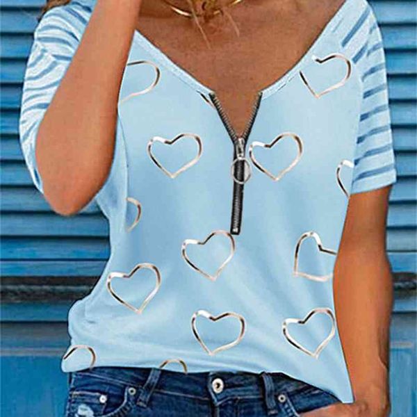 heart print women's casual t shirt v neck zipper loose short sleeve summer fashion plus size clothing de mujer 210623, White
heart print women's casual t shirt v neck zipper loose short sleeve summer fashion plus size clothing de mujer 210623, White