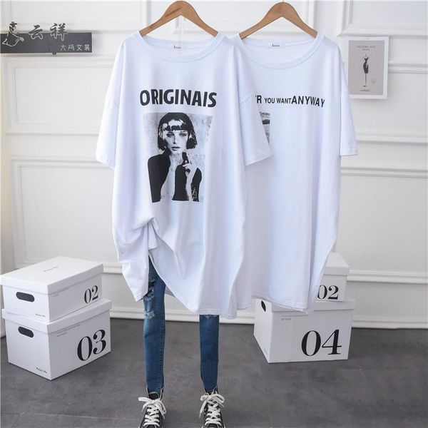 women's t-shirt summer women plus size cotton tee dress short sleeve 2021 bf style crewneck graphic casual oversized t shirt tunic, White
women's t-shirt summer women plus size cotton tee dress short sleeve 2021 bf style crewneck graphic casual oversized t shirt tunic, White
