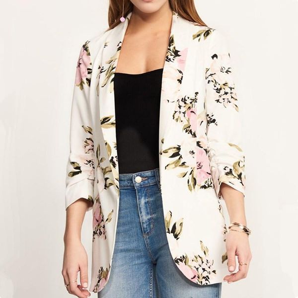 women's suits & blazers autumn winter fashion women england style flower print 1 pieces blazer pockets notched collar long sleeve coat, White;black
women's suits & blazers autumn winter fashion women england style flower print 1 pieces blazer pockets notched collar long sleeve coat, White;black
