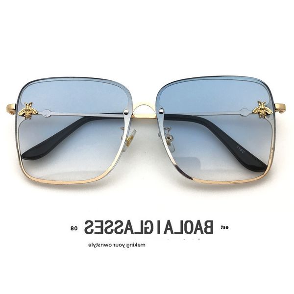 new sunglasses women's square little bee sunglasses tide ocean color, White;black 
new sunglasses women's square little bee sunglasses tide ocean color, White;black