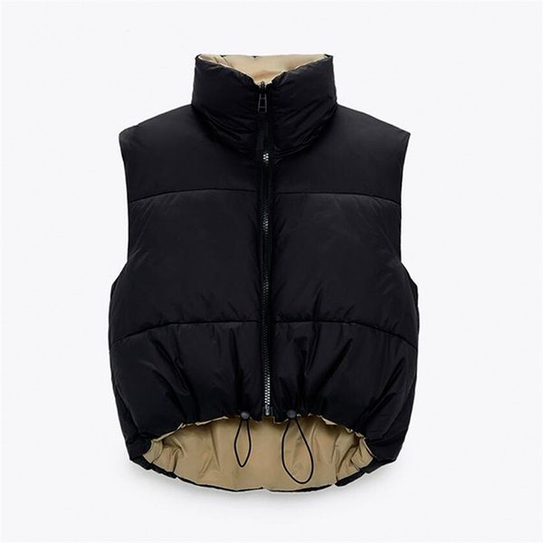winter black cropped vest coat women fashion warm sleeveless parkas high collar waistcoat female casual outerwear chic 210915, Black;white
winter black cropped vest coat women fashion warm sleeveless parkas high collar waistcoat female casual outerwear chic 210915, Black;white