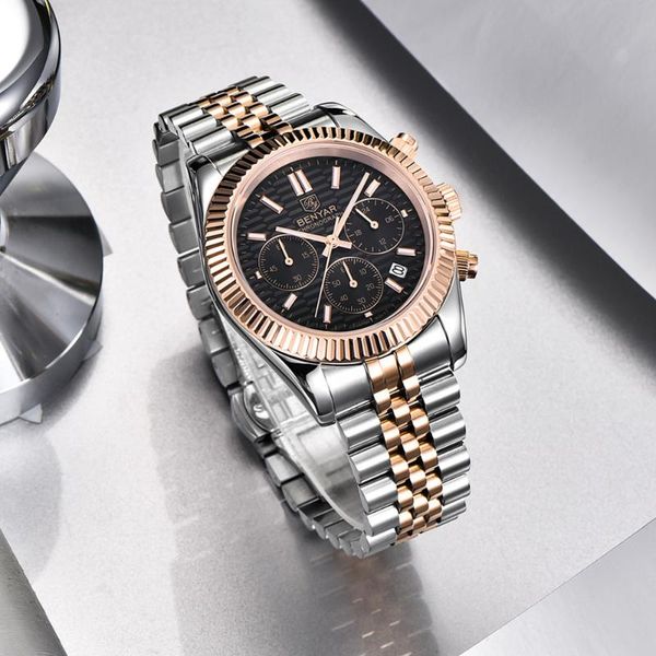 wristwatches benyar men 40mm quartz watch fashion casual sapphire stainless steel 10bar waterproof relogio masculino chronograph horloge, Slivery;brown
wristwatches benyar men 40mm quartz watch fashion casual sapphire stainless steel 10bar waterproof relogio masculino chronograph horloge, Slivery;brown