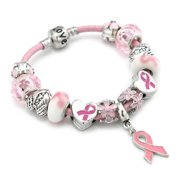 charm bracelets 2021 october breast cancer awareness pink ribbon big hole bead bracelet hope snake chain prl007,1pcs, Golden;silver
charm bracelets 2021 october breast cancer awareness pink ribbon big hole bead bracelet hope snake chain prl007,1pcs, Golden;silver