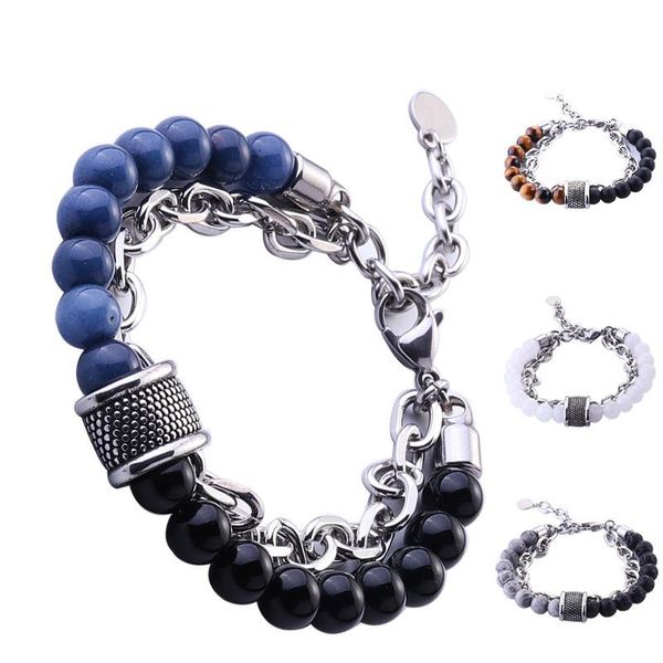 link, chain 8.7" 22cm stainless steel hand-made bead stringing hand-in-hand strand natural beads men's beaded bracelet for women t, Black
link, chain 8.7" 22cm stainless steel hand-made bead stringing hand-in-hand strand natural beads men's beaded bracelet for women t, Black