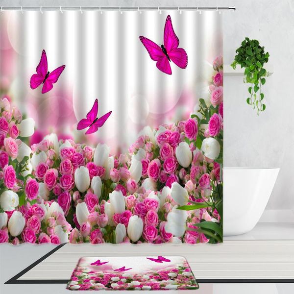 shower curtains beautiful butterfly flowers 2-piece set pink white rose elegant girl bathroom decor non-slip carpet bath curtain
shower curtains beautiful butterfly flowers 2-piece set pink white rose elegant girl bathroom decor non-slip carpet bath curtain