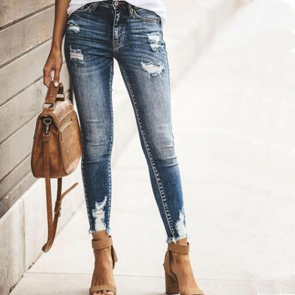 women jeans high waist stretch ladies skinny ripped denim slim pants calf long women's, Blue
women jeans high waist stretch ladies skinny ripped denim slim pants calf long women's, Blue