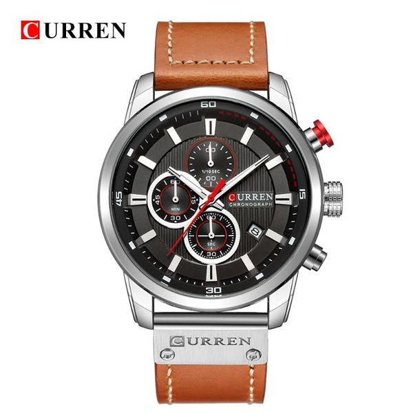 wristwatches curren 8291 chronograph mens watches fashion casual waterproof date genuine leather sport military male clock, Slivery;brown
wristwatches curren 8291 chronograph mens watches fashion casual waterproof date genuine leather sport military male clock, Slivery;brown
