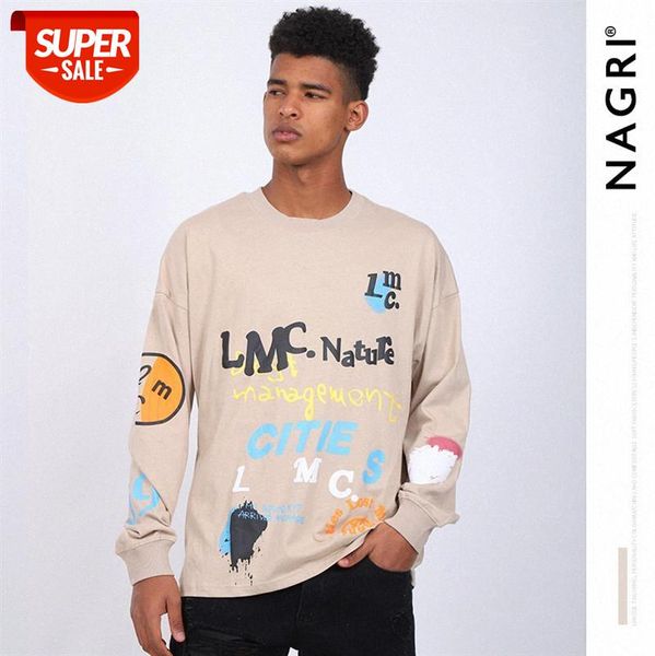 nagri lmc letter cultural shirt mixed brush graffiti pullover men's long-sleeved t-shirt #as3y, Black
nagri lmc letter cultural shirt mixed brush graffiti pullover men's long-sleeved t-shirt #as3y, Black