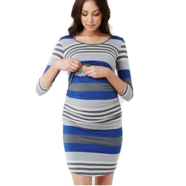 maternity dresses feeding striped three quarter dress casual boat neck women's clothing for pregnant women arrival fashion, White
maternity dresses feeding striped three quarter dress casual boat neck women's clothing for pregnant women arrival fashion, White
