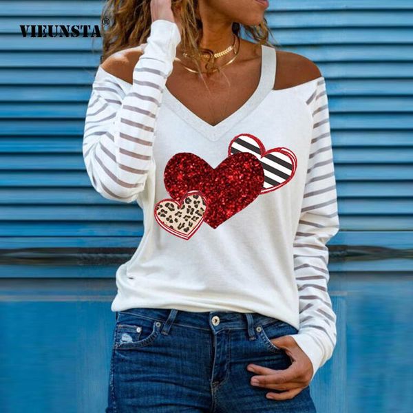 women's blouses & shirts spring heart print women fashion off shoulder long sleeve casual v-neck loose blusas streetwear 3xl, White
women's blouses & shirts spring heart print women fashion off shoulder long sleeve casual v-neck loose blusas streetwear 3xl, White