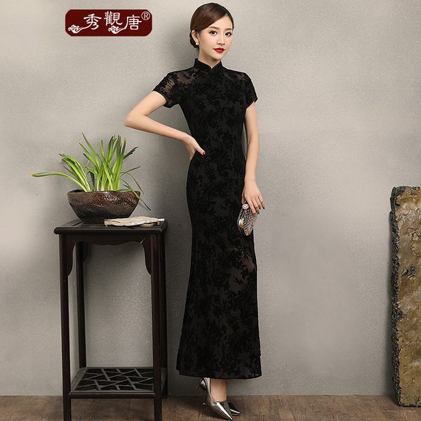 luxury casual dresses long cheongsam fragrant charm summer veet burnt fishtail slim drs, Black;gray
luxury casual dresses long cheongsam fragrant charm summer veet burnt fishtail slim drs, Black;gray