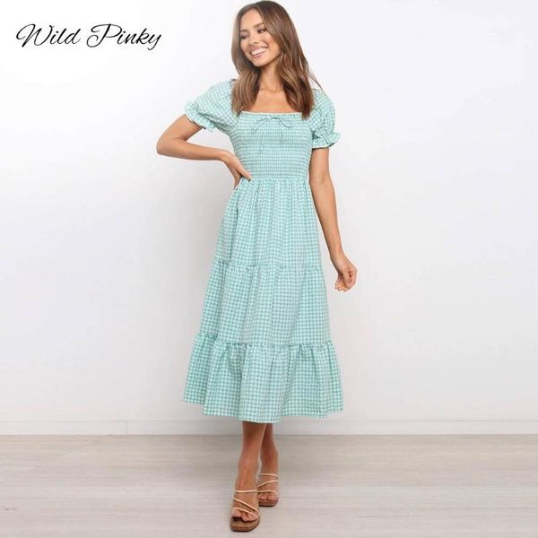 casual dresses wildpinky 2021 summer sweet long dress women plaid squared collar holiday puff sleeve ladies beach vestidos, Black;gray
casual dresses wildpinky 2021 summer sweet long dress women plaid squared collar holiday puff sleeve ladies beach vestidos, Black;gray
