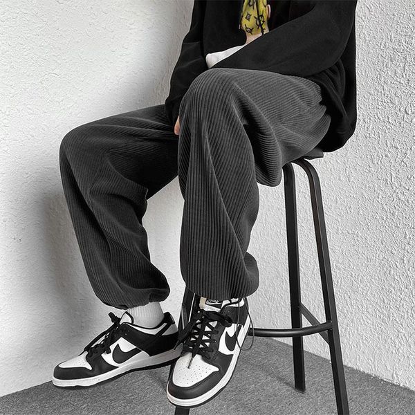 men's pants men corduroy straight mens elastic waist fashion casual loose drawstring sweatpants trousers wide leg, Black
men's pants men corduroy straight mens elastic waist fashion casual loose drawstring sweatpants trousers wide leg, Black