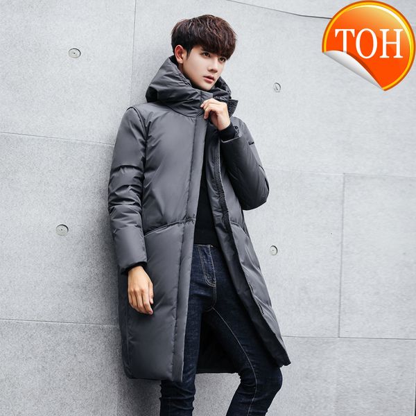 new hooded down jackets men's mid length thicken winter jacket men korean slim young male warm zipper white duck coats, Black
new hooded down jackets men's mid length thicken winter jacket men korean slim young male warm zipper white duck coats, Black