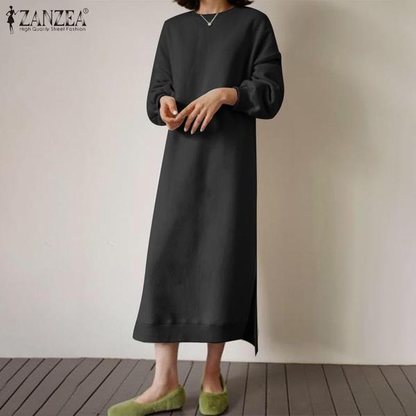casual dresses zanzea o neck midi robe irregular side fork vestidos women's fashion autumn sweatshirt dress solid puff sleeves, Black;gray
casual dresses zanzea o neck midi robe irregular side fork vestidos women's fashion autumn sweatshirt dress solid puff sleeves, Black;gray