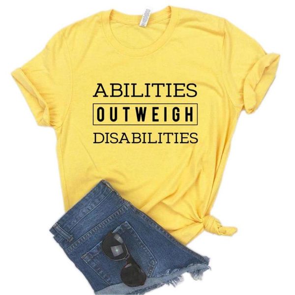 women's t-shirt abilities outweigh disabilities print women tshirts cotton casual funny t shirt for lady yong girl tee hipster fs-90, White
women's t-shirt abilities outweigh disabilities print women tshirts cotton casual funny t shirt for lady yong girl tee hipster fs-90, White