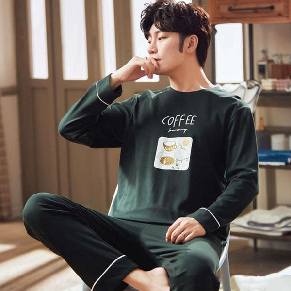 100% cotton pajama sets for men autumn winter loose sleepwear suit fashion print pijama long sleeve pyjamas+plaid pants homewear 210928, Black;brown
100% cotton pajama sets for men autumn winter loose sleepwear suit fashion print pijama long sleeve pyjamas+plaid pants homewear 210928, Black;brown
