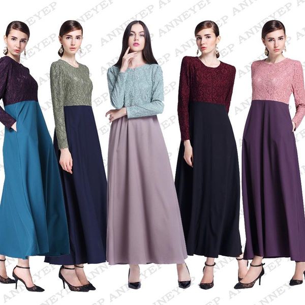 casual dresses fashion islamic lace o neck abaya dress kaftan for malaysia women turkish long sleeve muslim, Black;gray
casual dresses fashion islamic lace o neck abaya dress kaftan for malaysia women turkish long sleeve muslim, Black;gray