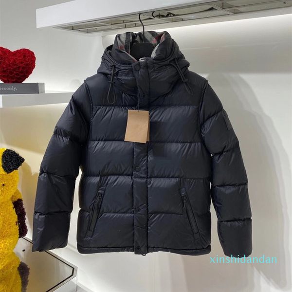 men nylon puffer down jacket long detachable sleeve designer male hooded side zip pocket silicone patch warm coat, Black
men nylon puffer down jacket long detachable sleeve designer male hooded side zip pocket silicone patch warm coat, Black
